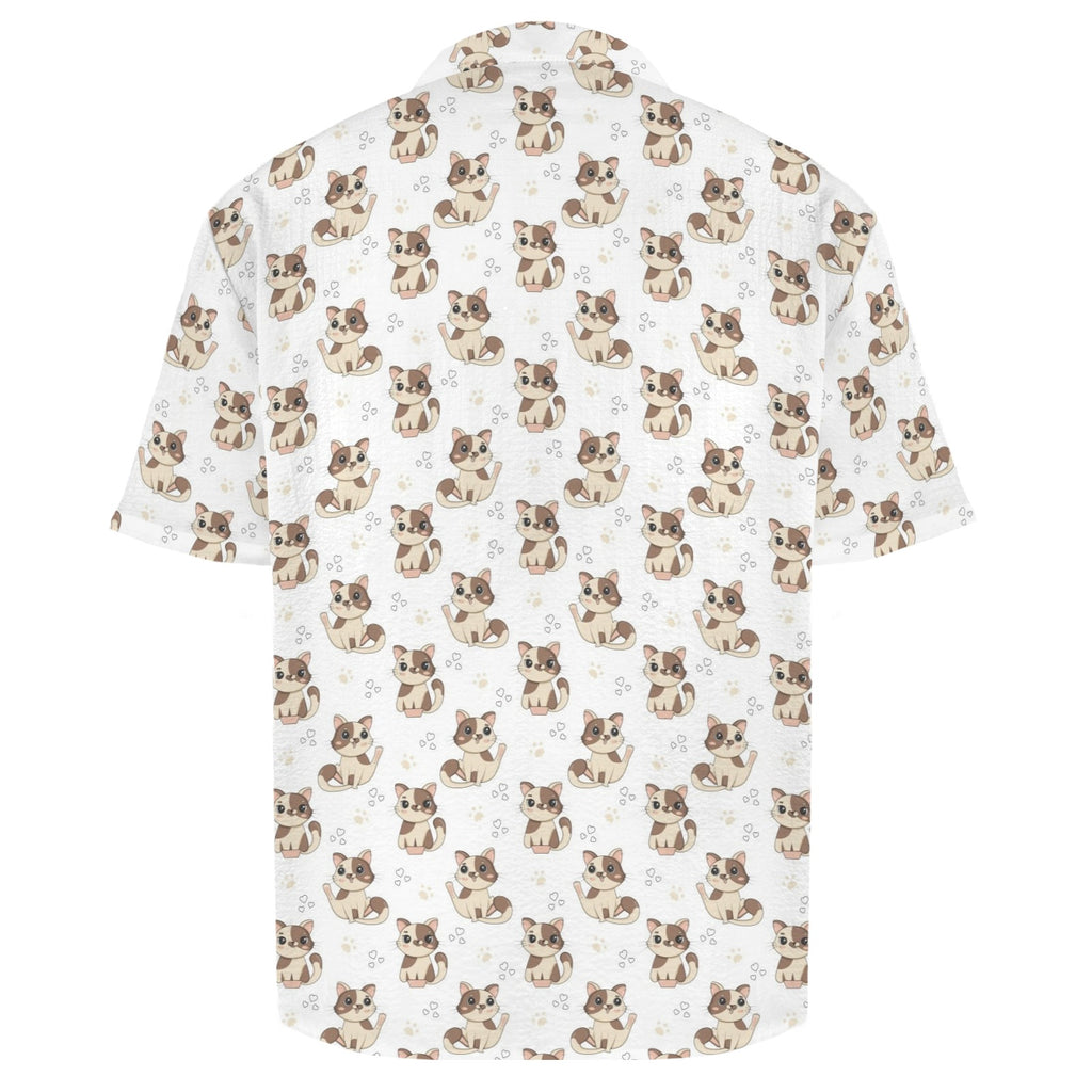 Cheeky Cats Men's Crinkle Hawaiian Shirt