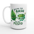 You're The Basil To My Pesto, Valentine - White 15oz Ceramic Mug Default Title 15oz Mug Food Globally Fulfilled Love