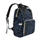 Blue Floral - Multi-Function Backpack, Nappy / Diaper Bag