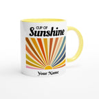 Personalised - Cup Of Sunshine - White 11oz Ceramic Mug with Colour Inside Personalised 11oz Mug Customise Globally Fulfilled Name Personalise retro
