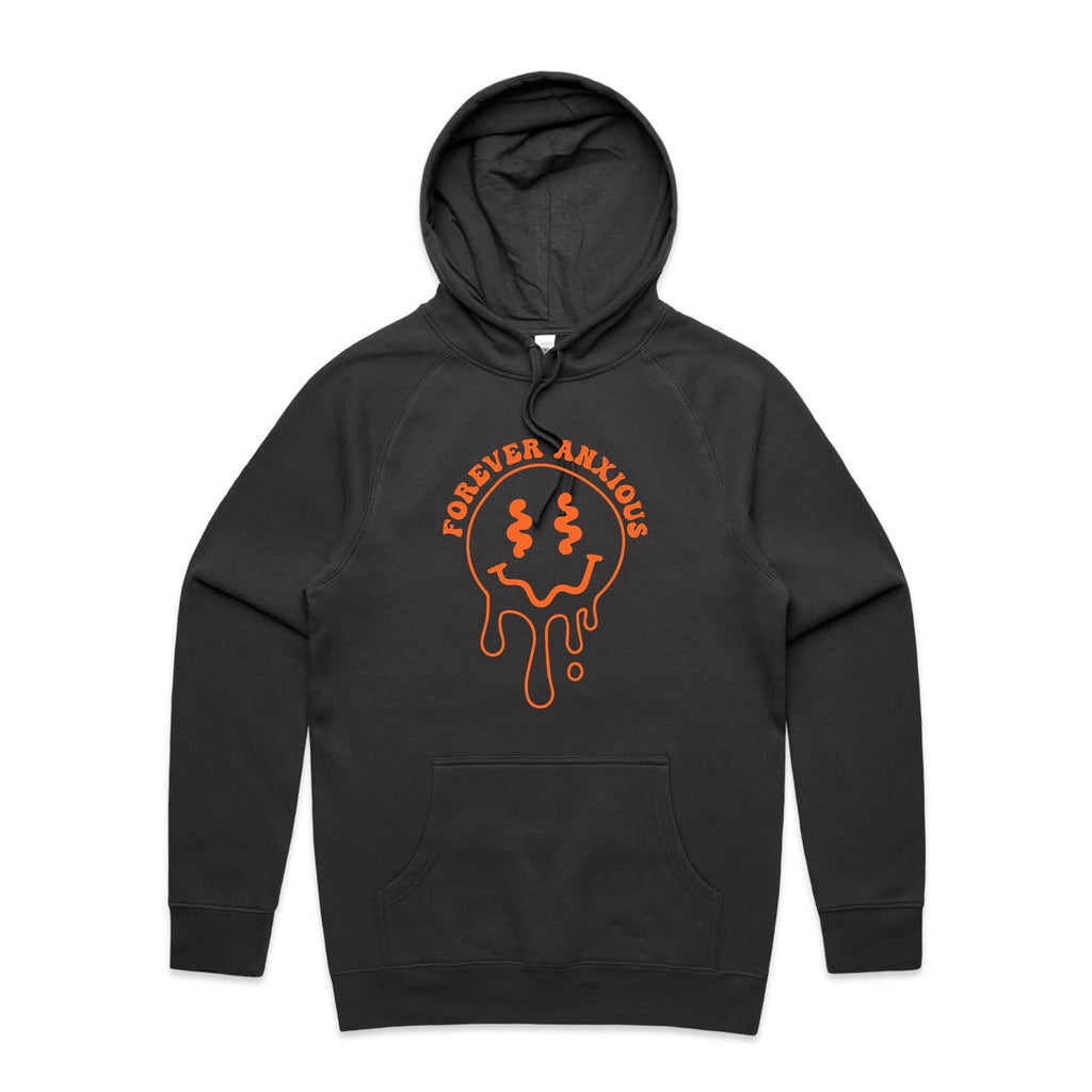 Forever Anxious - Mens Hoodie Coal Mens Hoodie Printed In Australia