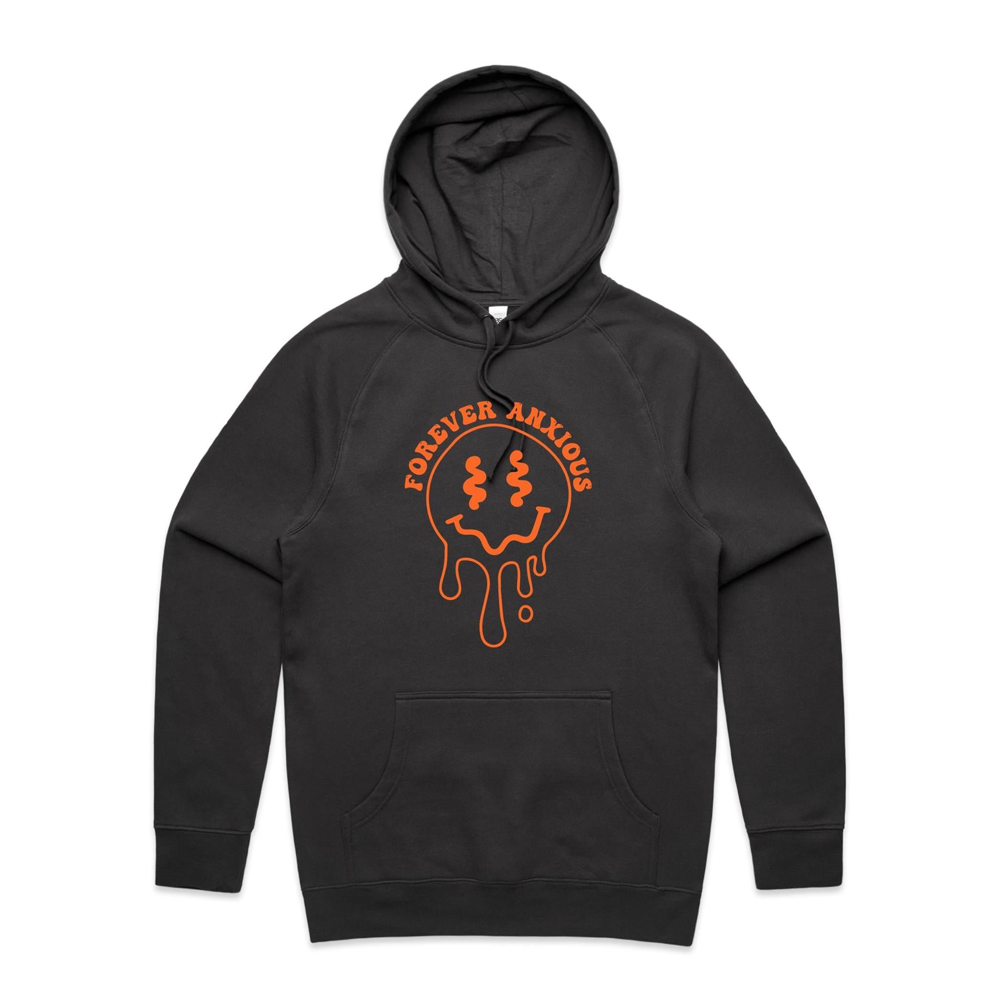 Forever Anxious - Mens Hoodie Coal Mens Hoodie Printed In Australia