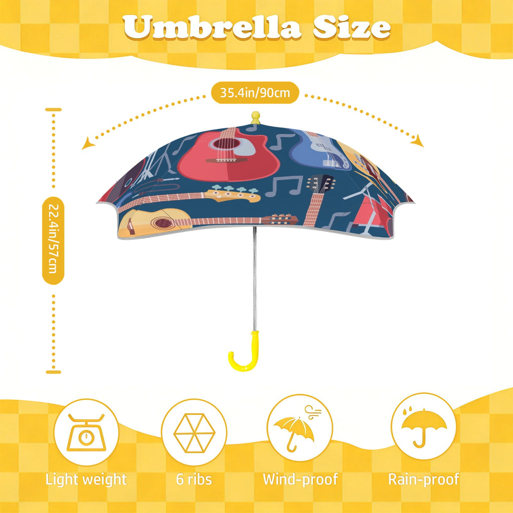 Music Instruments Kids Safe Round Corner Umbrella Kids Safe Round Corner Umbrella Music Printed Offshore