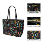 Atoms - Leather Tote Bag-Large