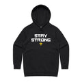 Stay Strong, WIFI - Womens Hoodie Black Womens Hoodie Printed In Australia Tech
