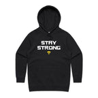 Stay Strong, WIFI - Womens Hoodie Black Womens Hoodie Printed In Australia Tech