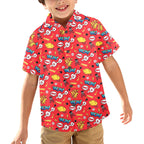 Comic Book Red - Junior Kids Hawaiian Shirt