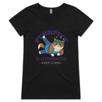 Purrfect Is Overrated, Fitness Cat - Womens V-Neck T-Shirt Black Womens Active V-Neck T-shirt Fitness Printed In Australia