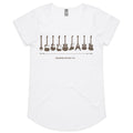 Guitar Timeline - Womens Scoop Neck T-Shirt White Womens Scoop Neck T-shirt Music Printed In Australia