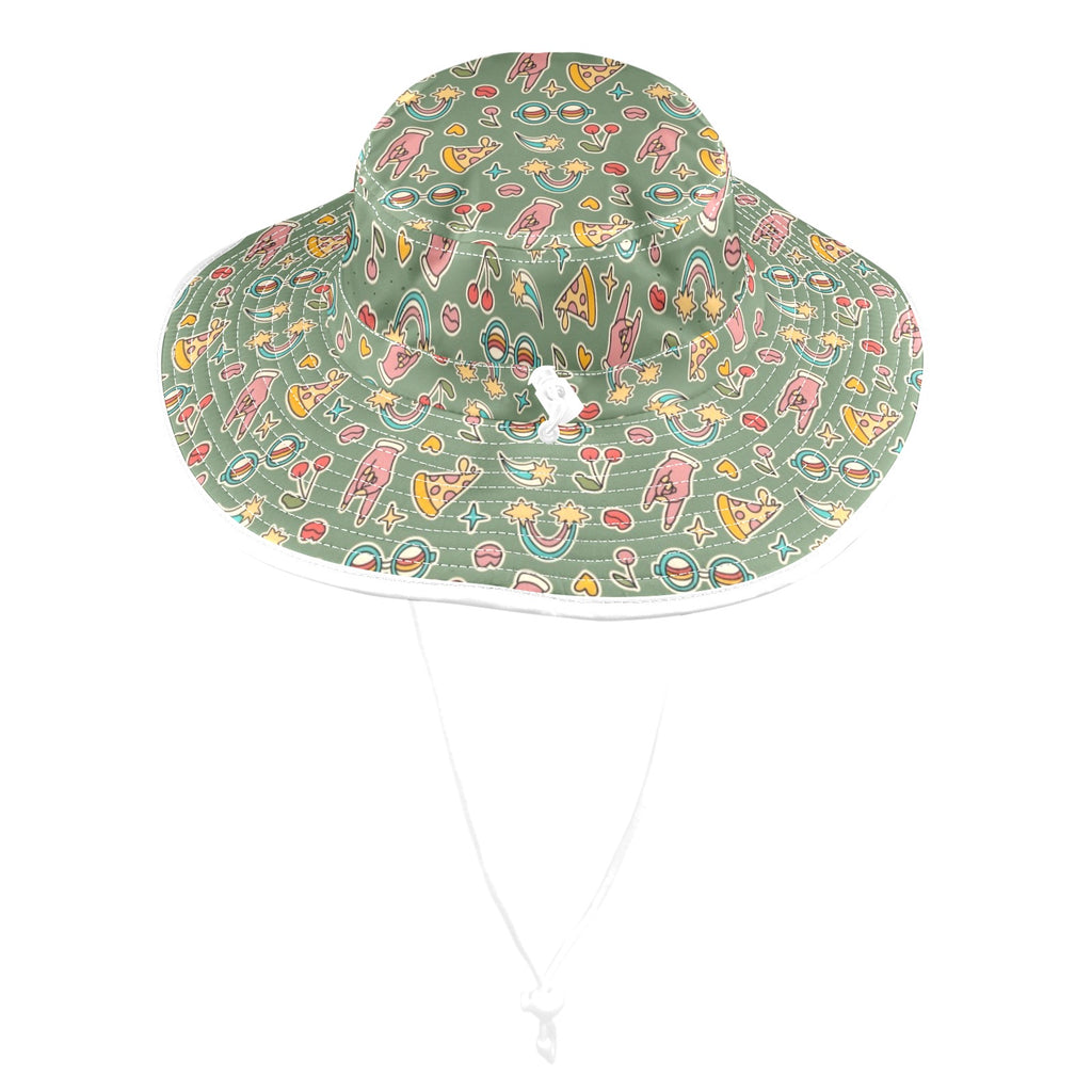 Groovy Retro Wide Brim Bucket Hat Wide Brim Bucket Hat Printed Offshore Retro