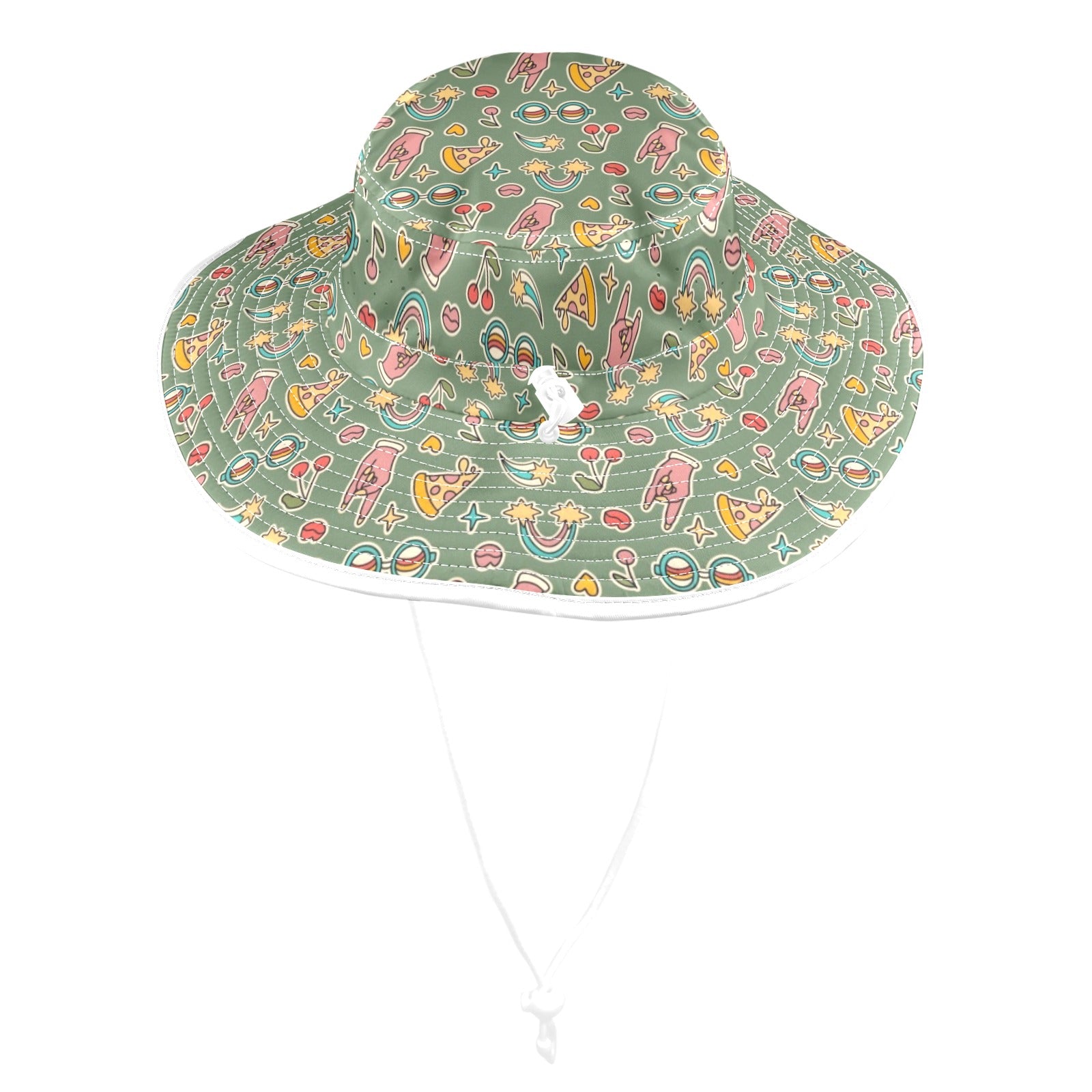 Groovy Retro Wide Brim Bucket Hat Wide Brim Bucket Hat Printed Offshore Retro