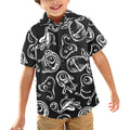 Monsters In Black And White Junior Kids Hawaiian Shirt 6-7Y Junior Kids Hawaiian Shirt 2-7 Printed Offshore