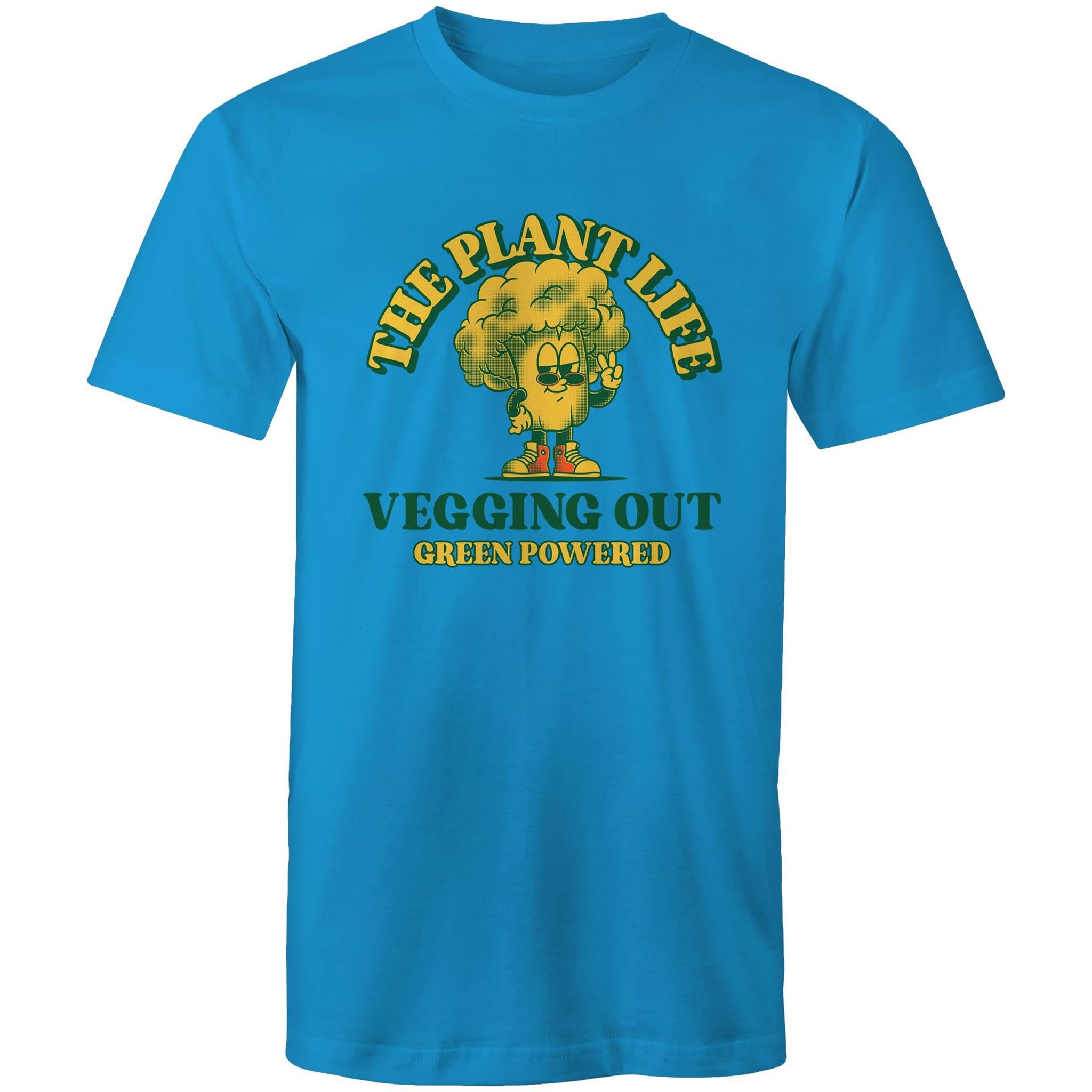 The Plant Life, Vegetarian - Mens T-Shirt Arctic Blue Mens T-shirt Plants Printed In Australia