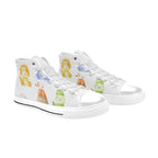 Hatching Dinosaurs - Kids High Top Canvas Shoes
