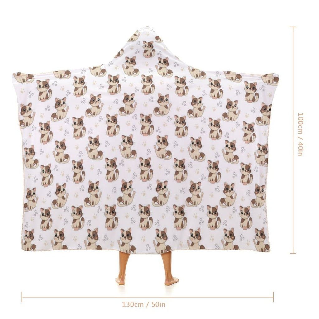 Cheeky Cats Kids Hooded Blanket 100cm x 130cm