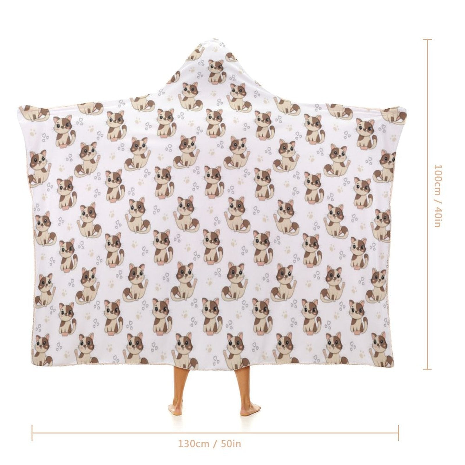 Cheeky Cats Kids Hooded Blanket 100cm x 130cm