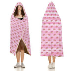 Pink Doughnut Stripes Kids Hooded Blanket 100cm x 130cm