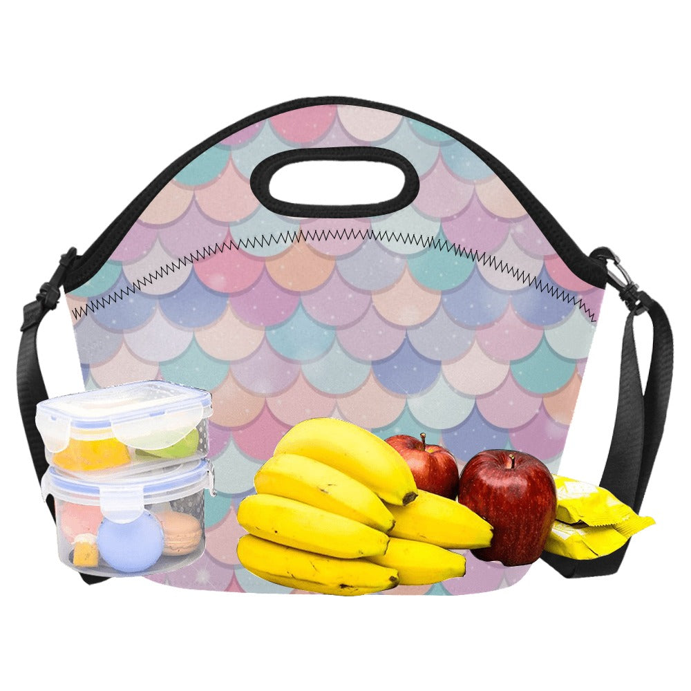 Mermaid Scales - Neoprene Lunch Bag Neoprene Lunch Bag Printed Offshore