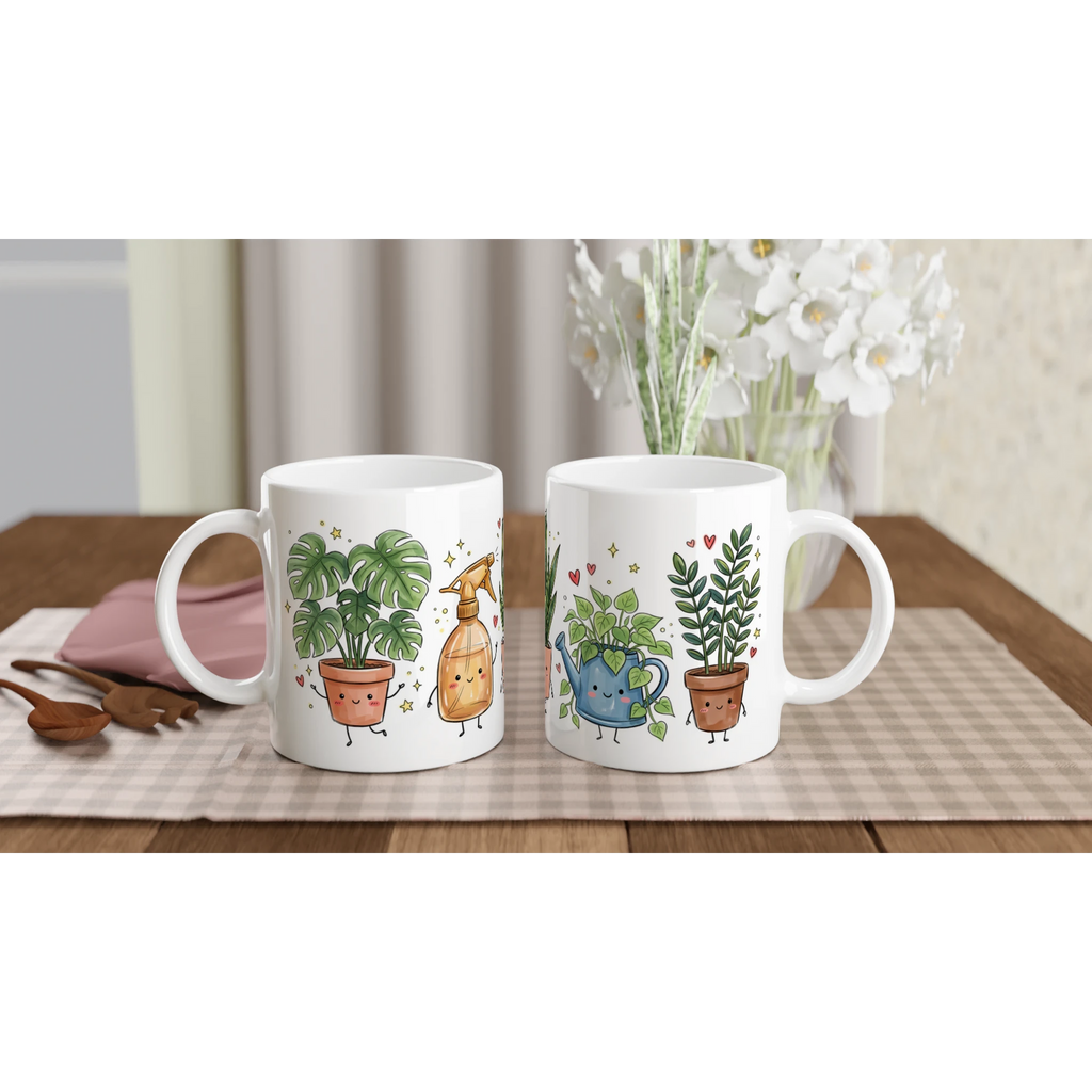Plant Lover 11oz Ceramic Mug Ceramic White 11 oz Mug Globally Fulfilled Plants