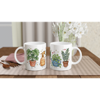 Plant Lover 11oz Ceramic Mug Ceramic White 11 oz Mug Globally Fulfilled Plants