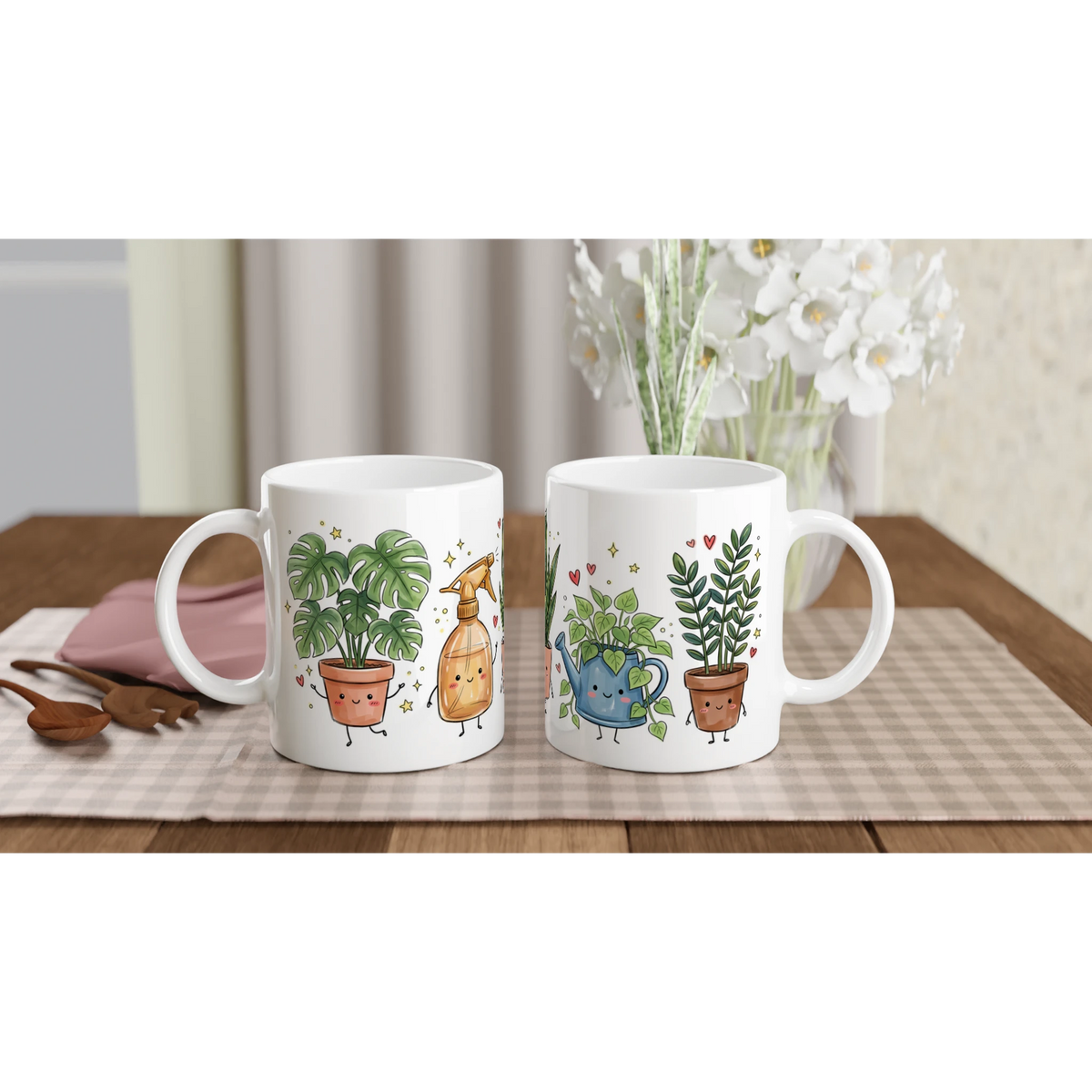 Plant Lover 11oz Ceramic Mug Ceramic White 11 oz Mug Globally Fulfilled Plants