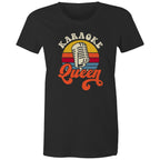 Karaoke Queen - Womens T-shirt Black Womens T-shirt Music Printed In Australia