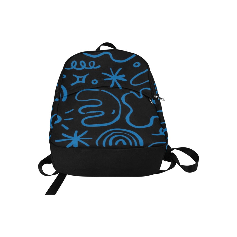 Blue Squiggle - Fabric Backpack