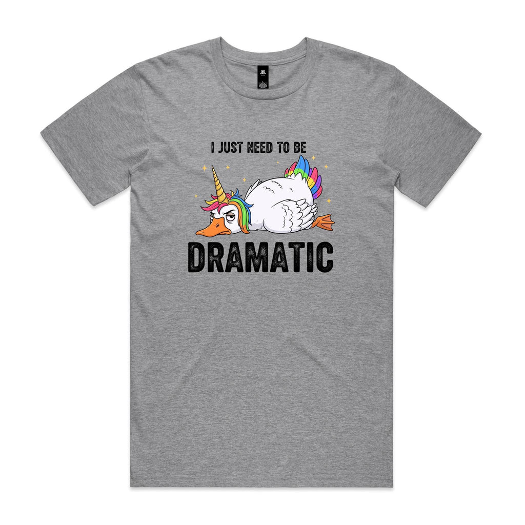Dramatic Unicorn Goose Men's AS Colour T-shirt Grey Marle Mens T-shirt animal Printed In Australia