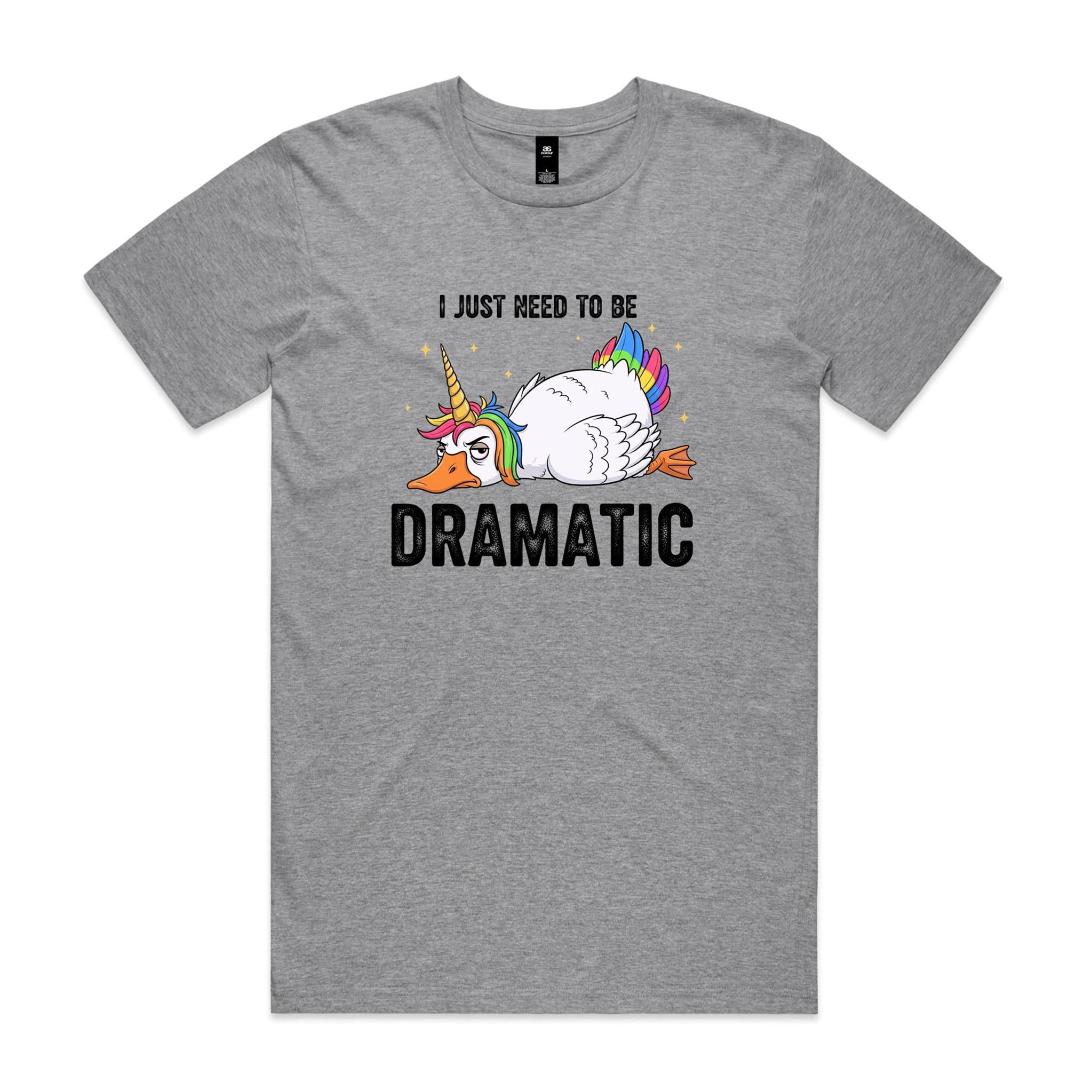 Dramatic Unicorn Goose Men's AS Colour T-shirt Grey Marle Mens T-shirt animal Printed In Australia
