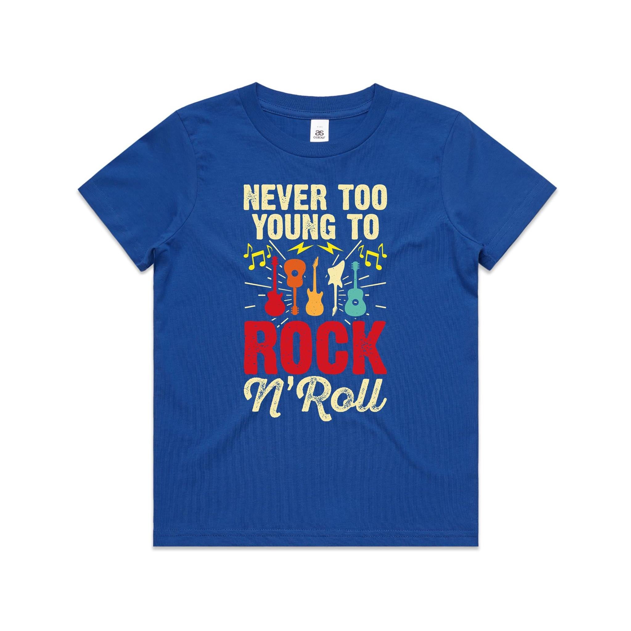 Never Too Young To Rock N Roll - Kids Youth T-shirt