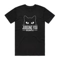 Judging You Silently Cat Men's AS Colour T-shirt Black Mens T-shirt animal Printed In Australia