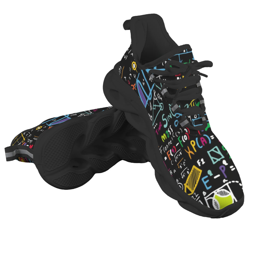 Colourful Maths Formulas Men's Twisted Sole Sneakers
