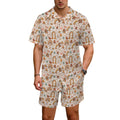 Peace And Love Men's Hawaiian Shirt & Shorts Set Men's Hawaiian Shirt & Shorts Set Printed Offshore Retro