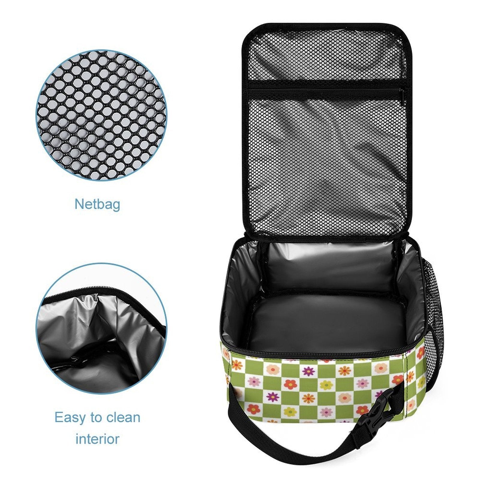 Flower Check Backpack, Lunch Bag & Pencil Case Set