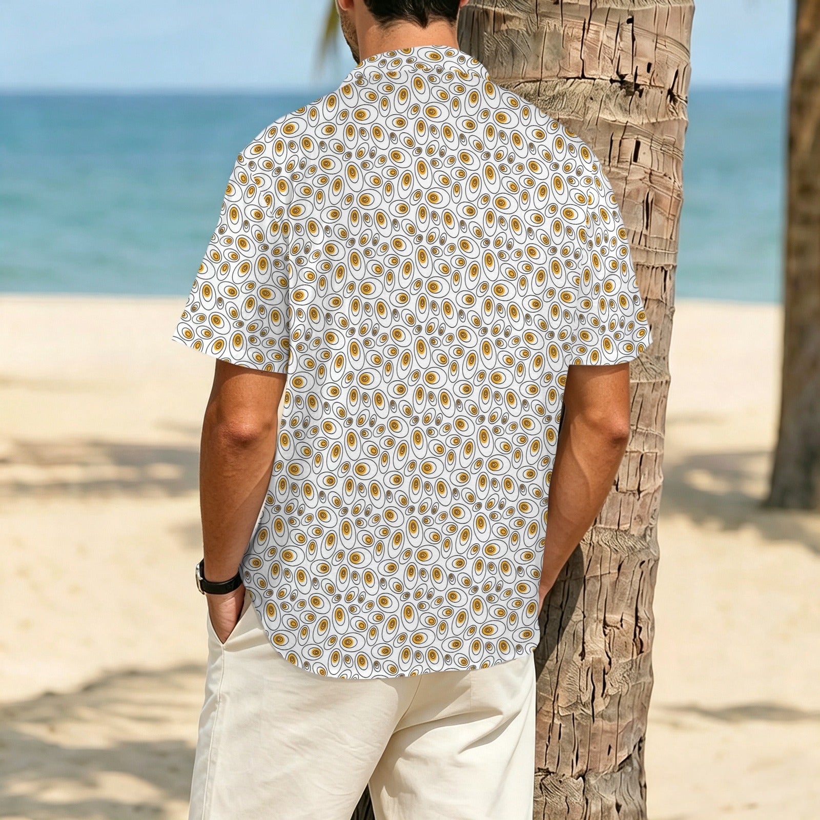 Eggs Abstract Men's Crinkle Hawaiian Shirt