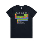 Periodic Table, Can I Lick It Women's AS Colour T-shirt Navy Womens T-shirt Printed In Australia Science
