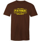 The Best Father In The Galaxy - Mens T-Shirt Dark Chocolate Mens T-shirt Dad Printed In Australia