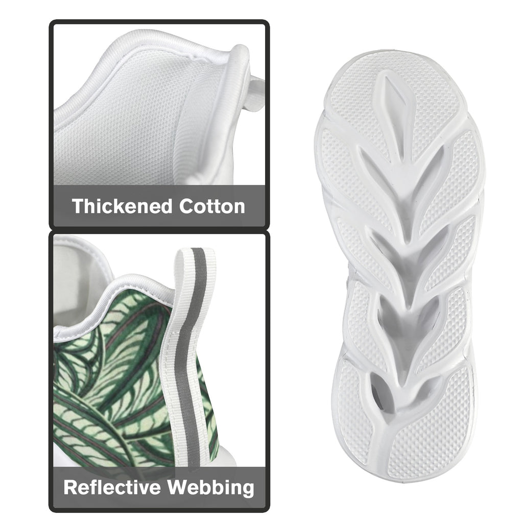 Stripy Leaves Women's Twisted Sole Sneakers