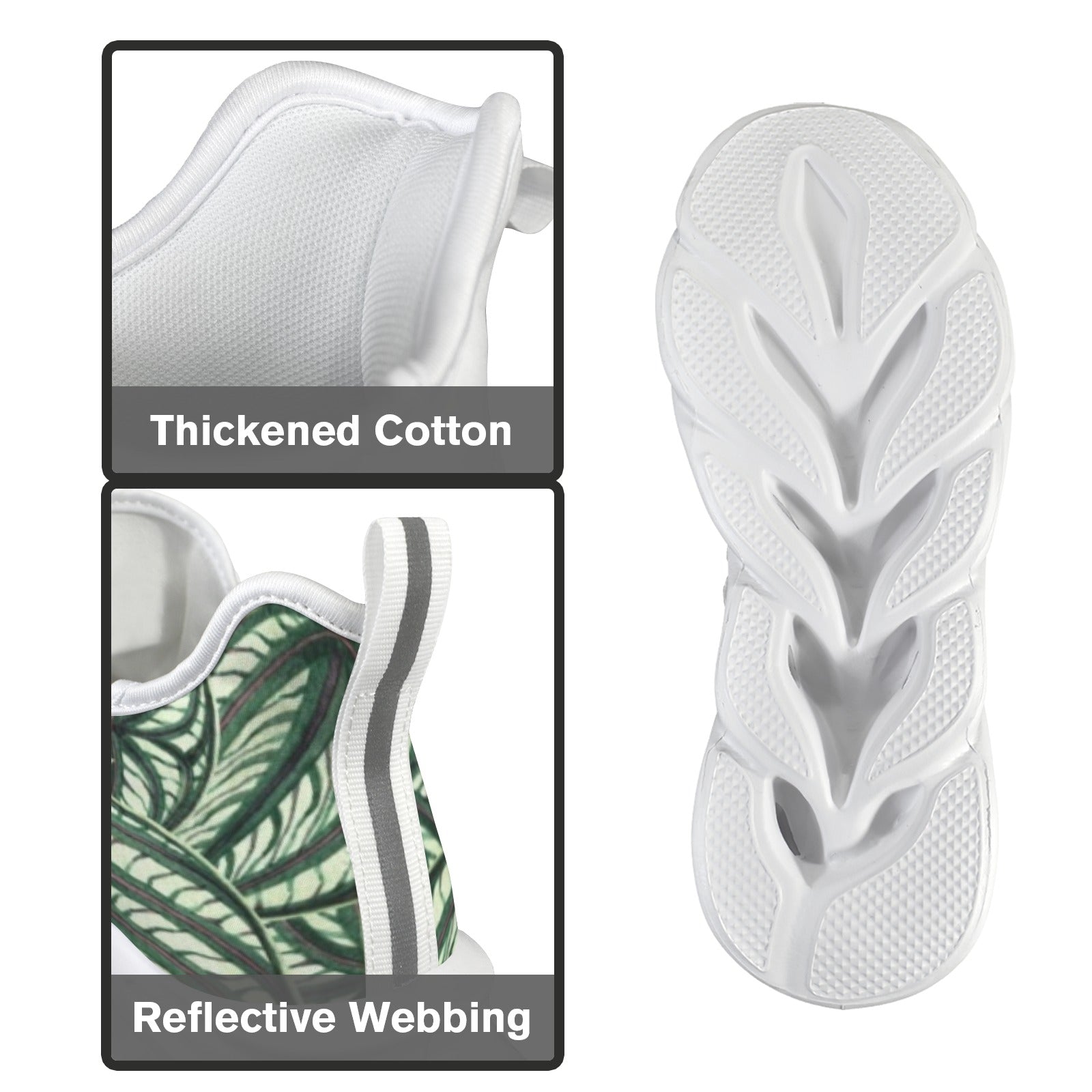 Stripy Leaves Women's Twisted Sole Sneakers