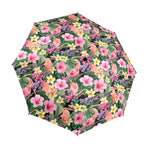 Flamingo Jungle - Semi-Automatic Foldable Umbrella (Model U12) One Size Semi-Automatic Foldable Umbrella (U12)