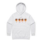 All The Coffee - Womens Hoodie White Marle Womens Hoodie Coffee Printed In Australia