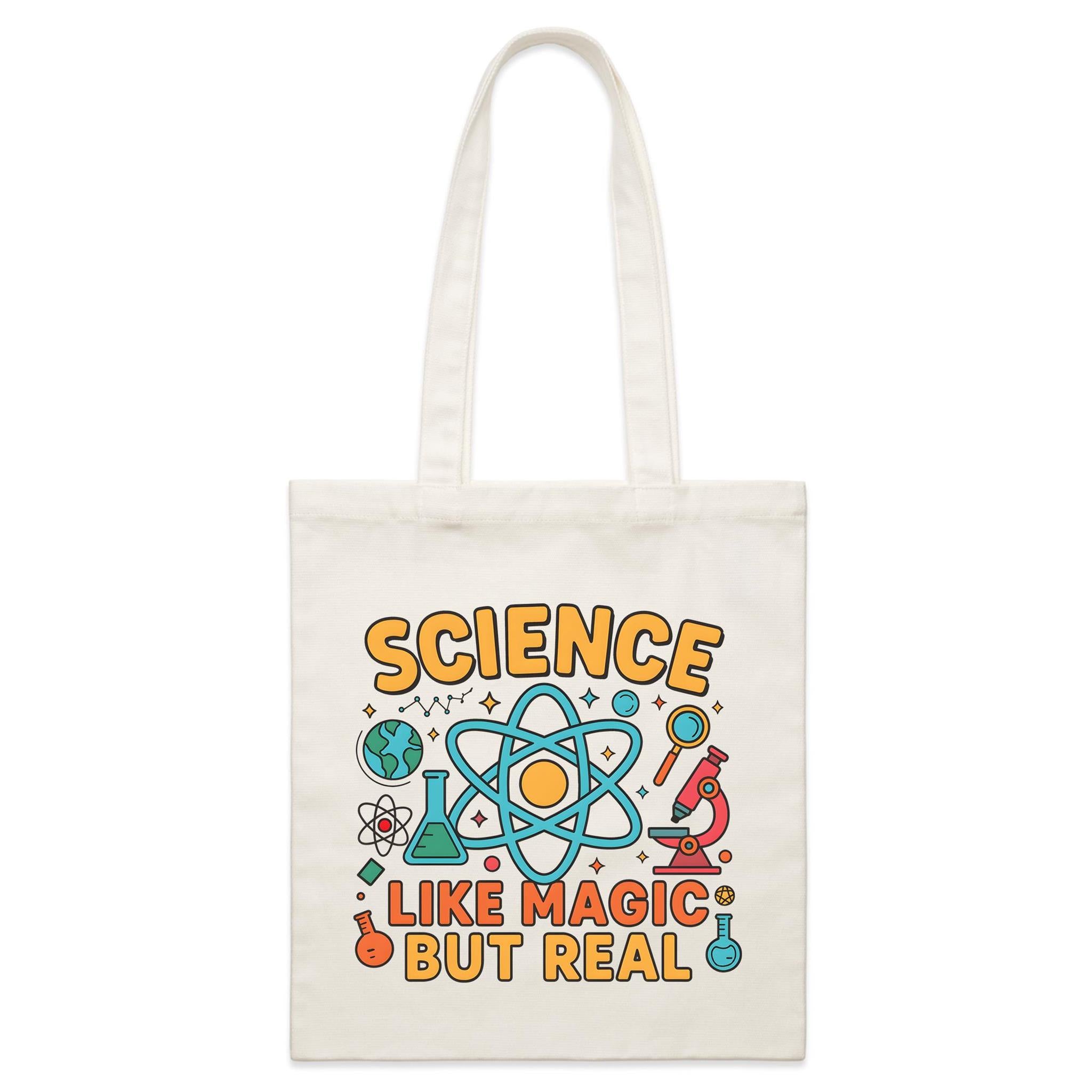 Science, Like Magic But Real Parcel Canvas Tote Bag Default Title Small Tote Bag Printed In Australia Science