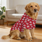 Red Retro Hawaiian Pet Hoodie (Large Size)