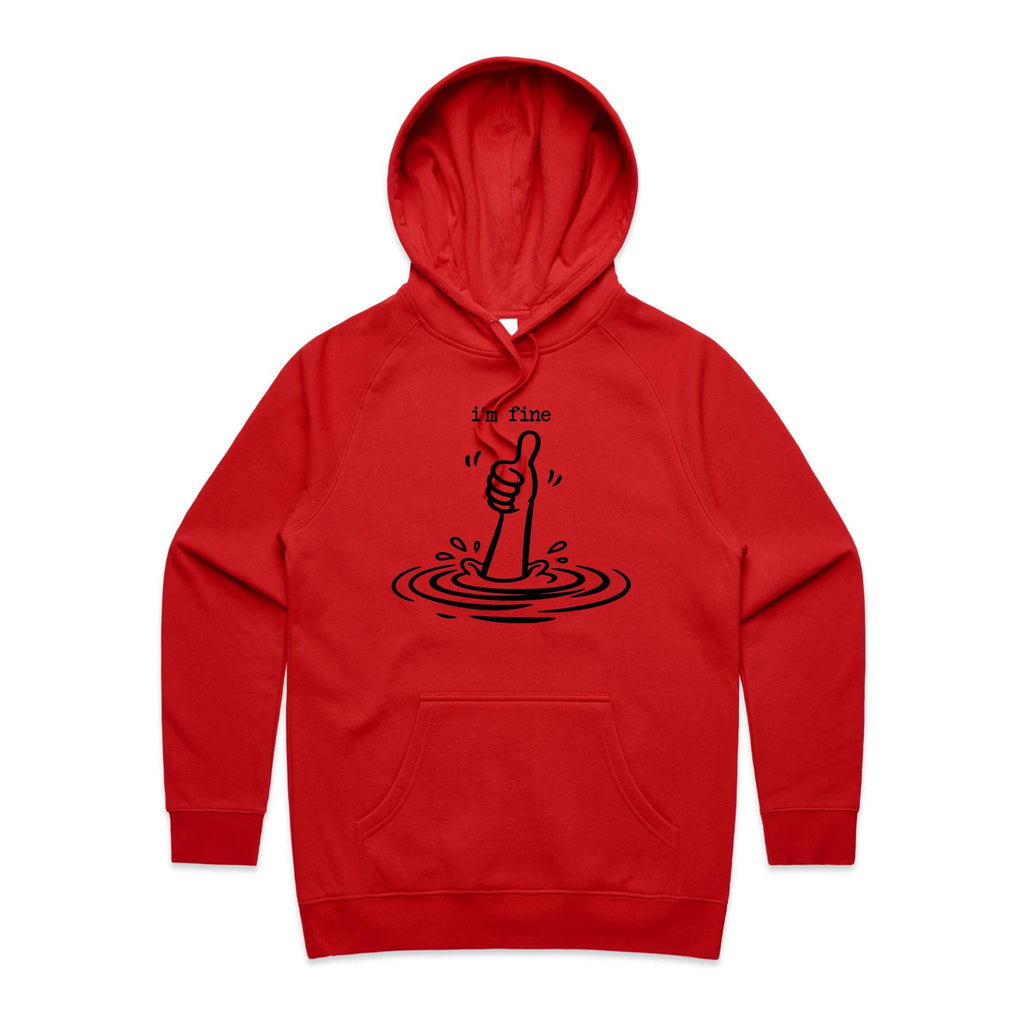 I'm Fine Drowning Thumbs Up Women's AS Colour Hoodie