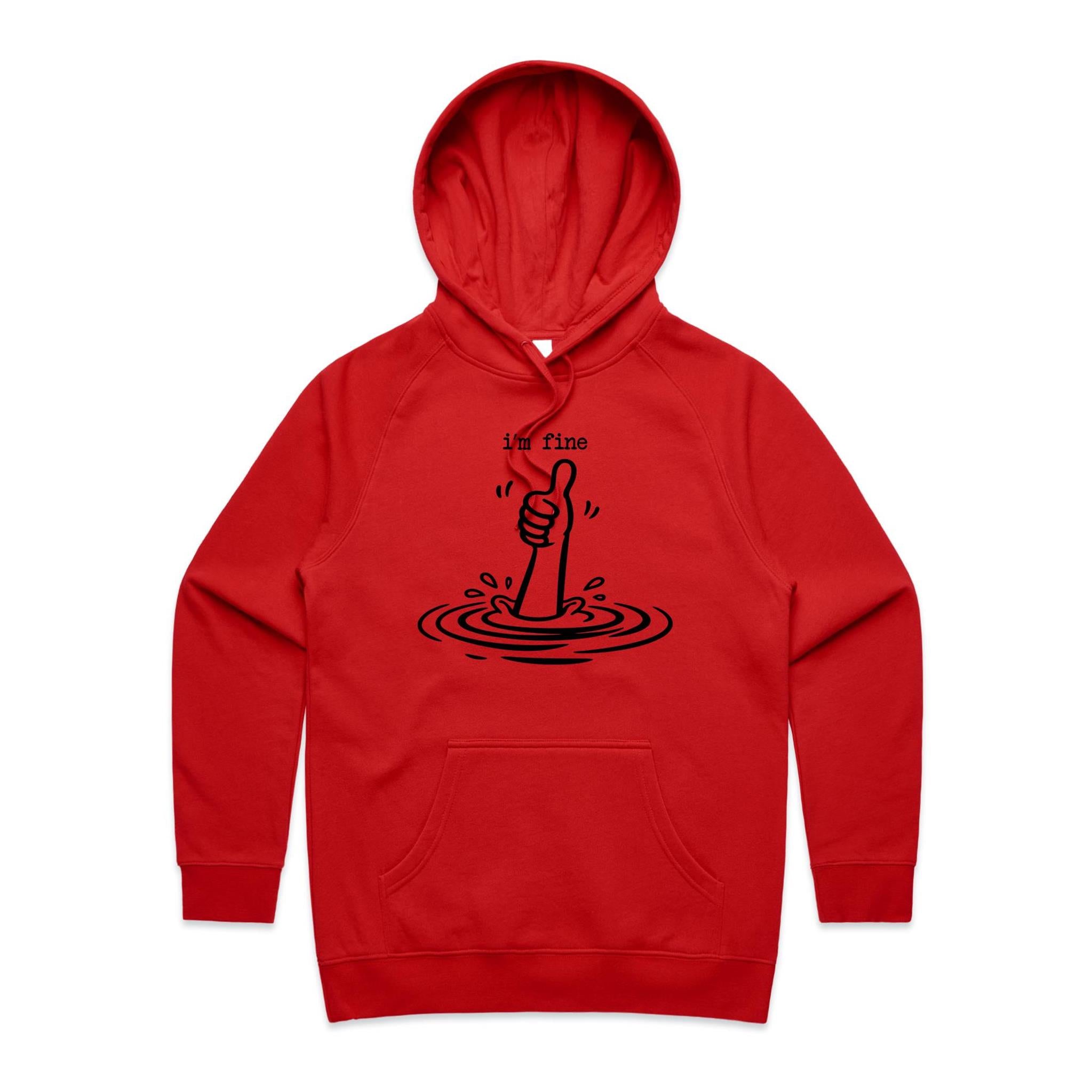 I'm Fine Drowning Thumbs Up Women's AS Colour Hoodie