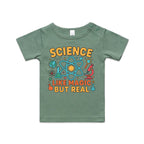Science, Like Magic But Real AS Colour Baby T-shirt Sage Baby T-shirt Printed In Australia Science
