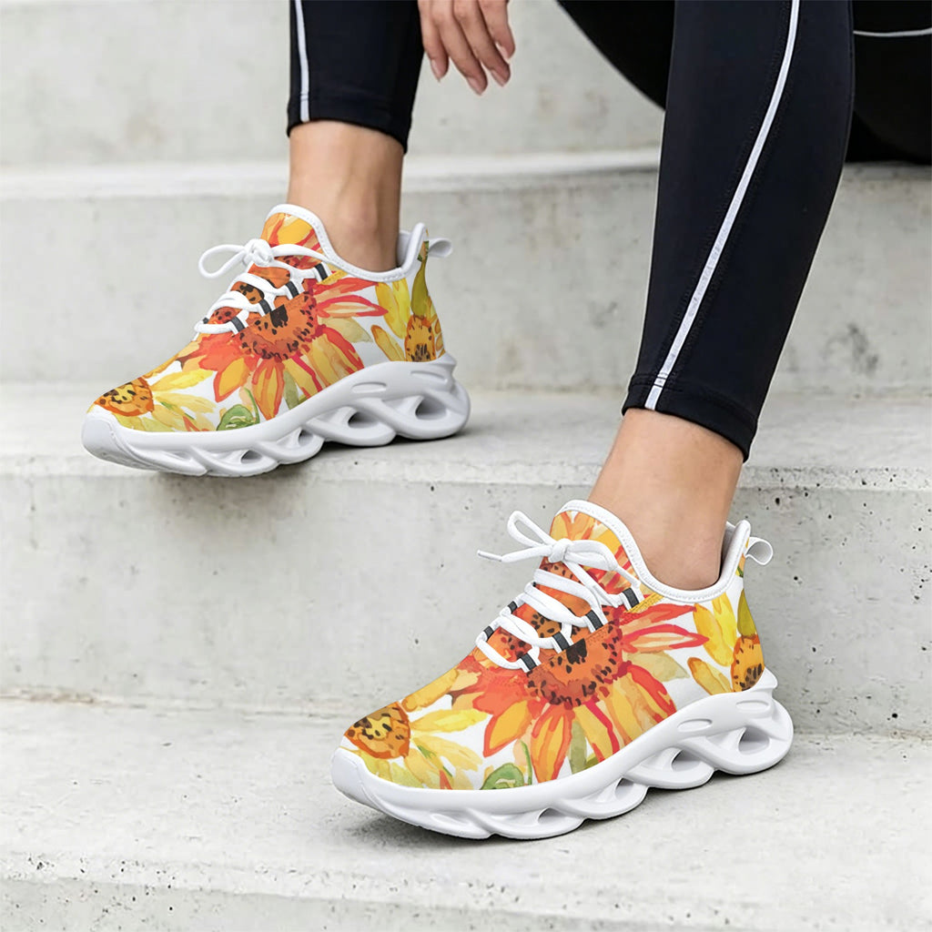 Watercolour Sunflower Women's Twisted Sole Sneakers