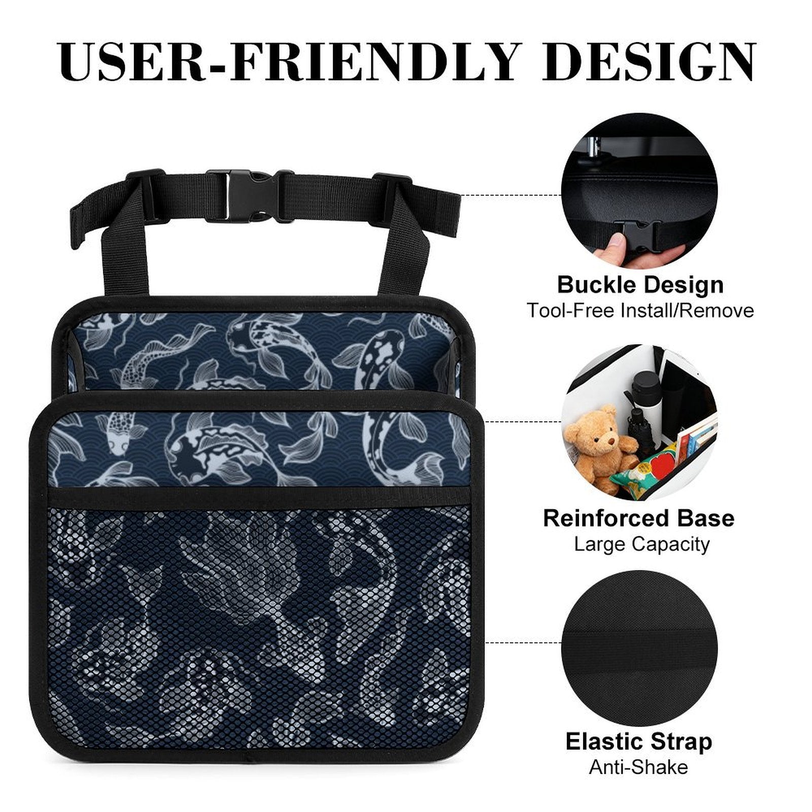 Blue Fish Car Seat Back Organiser Car Seat Back Organiser animal Printed Offshore
