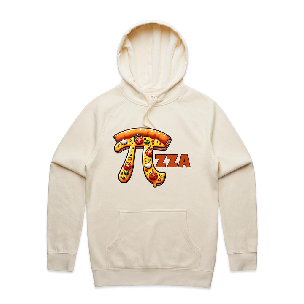 Pi Pizza - Supply Hood Ecru Mens Hoodie Food Maths Printed In Australia