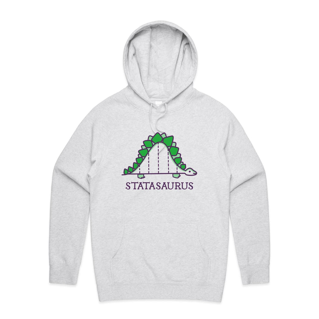 Statasaurus, Maths - Mens Hoodie White Marle Mens Hoodie Maths Printed In Australia
